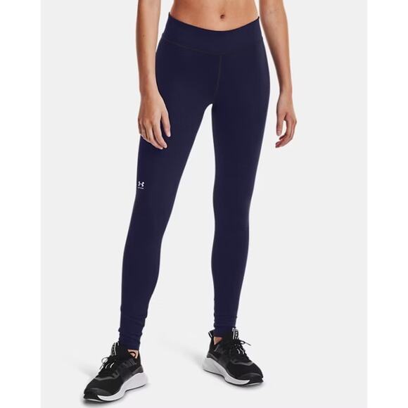 Under Armour ColdGear Fleece Lined Leggings Black Medium Performance Hiking - Picture 1 of 4